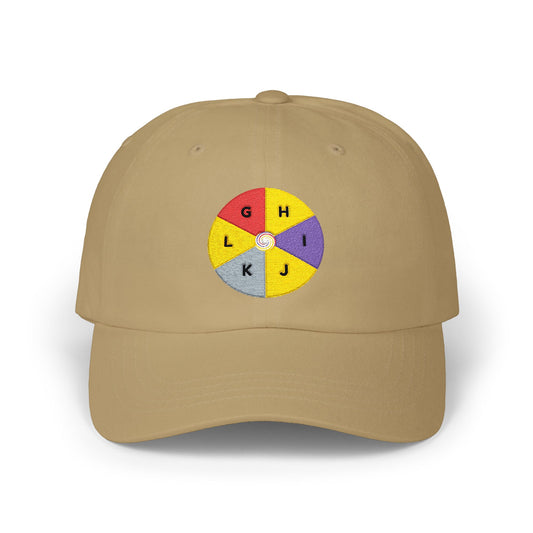 Embroidered Color Wheel Dad Cap — Initials Monogram Spin Patch