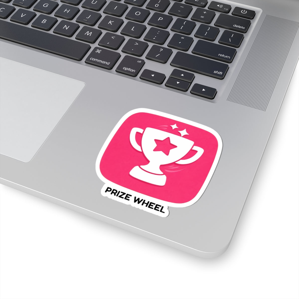 Prize Wheel Sticker — Pink Trophy Kiss-Cut Sticker for Laptops & Planners