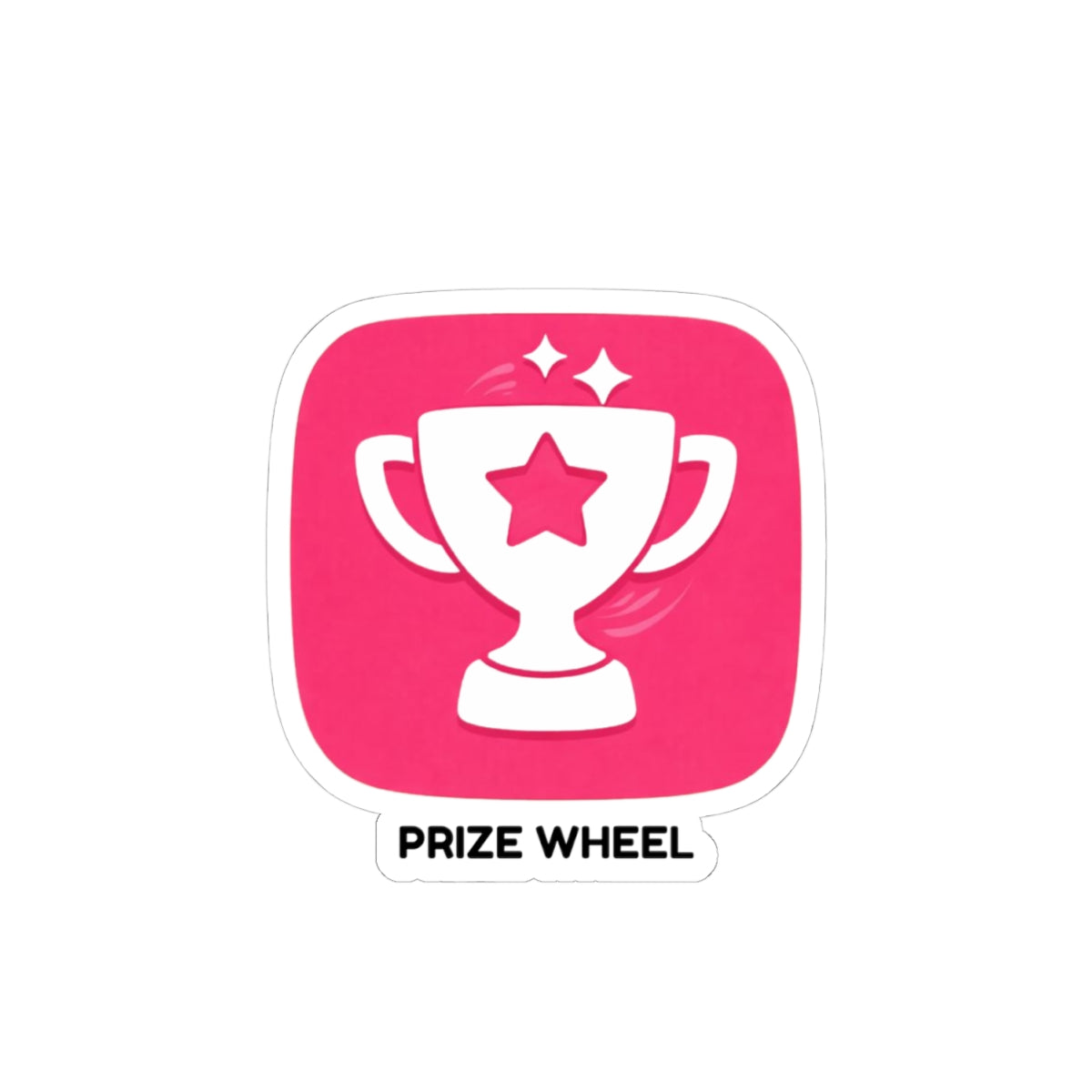 Prize Wheel Sticker — Pink Trophy Kiss-Cut Sticker for Laptops & Planners