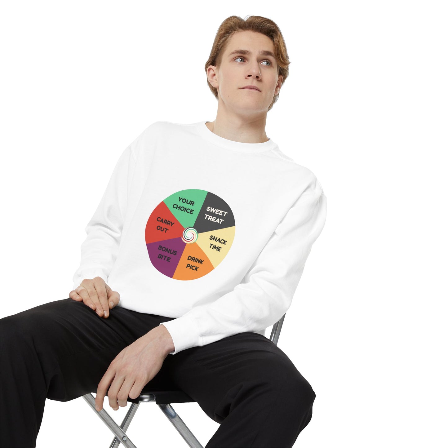 Prize Wheel Sweatshirt — Fun Game Night Graphic Crewneck