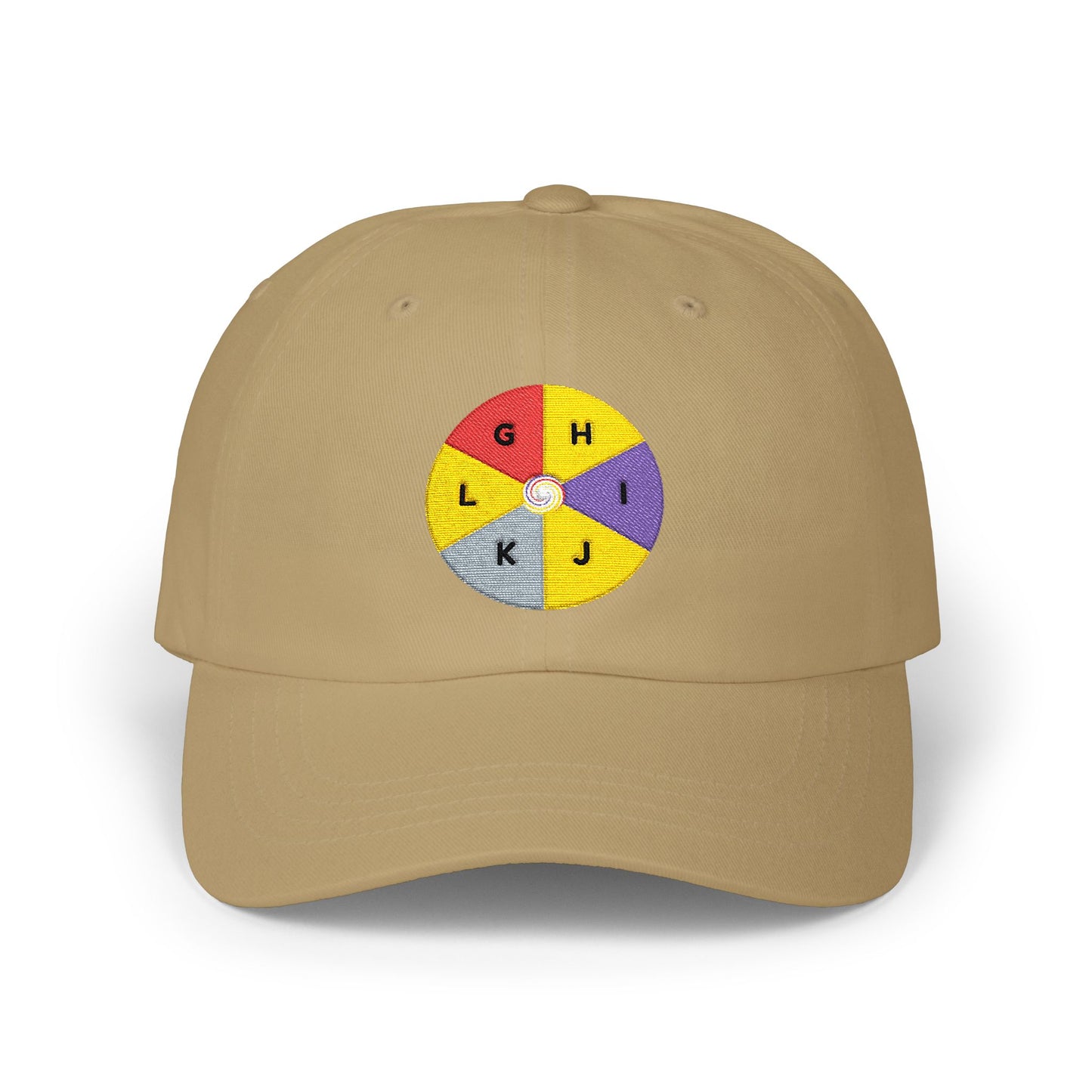 Embroidered Color Wheel Dad Cap — Initials Monogram Spin Patch