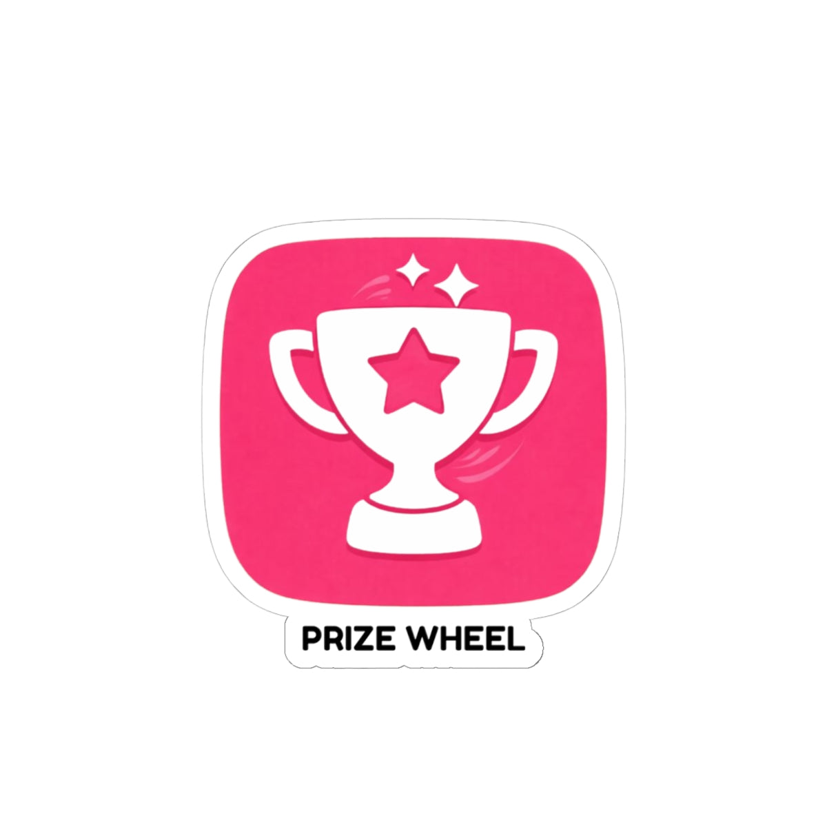 Prize Wheel Sticker — Pink Trophy Kiss-Cut Sticker for Laptops & Planners