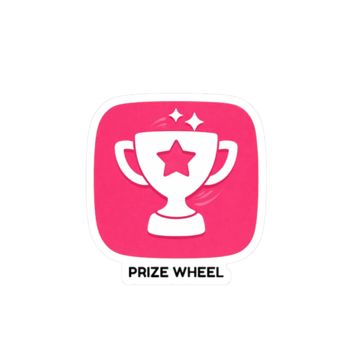 Prize Wheel Sticker — Pink Trophy Kiss-Cut Sticker for Laptops & Planners