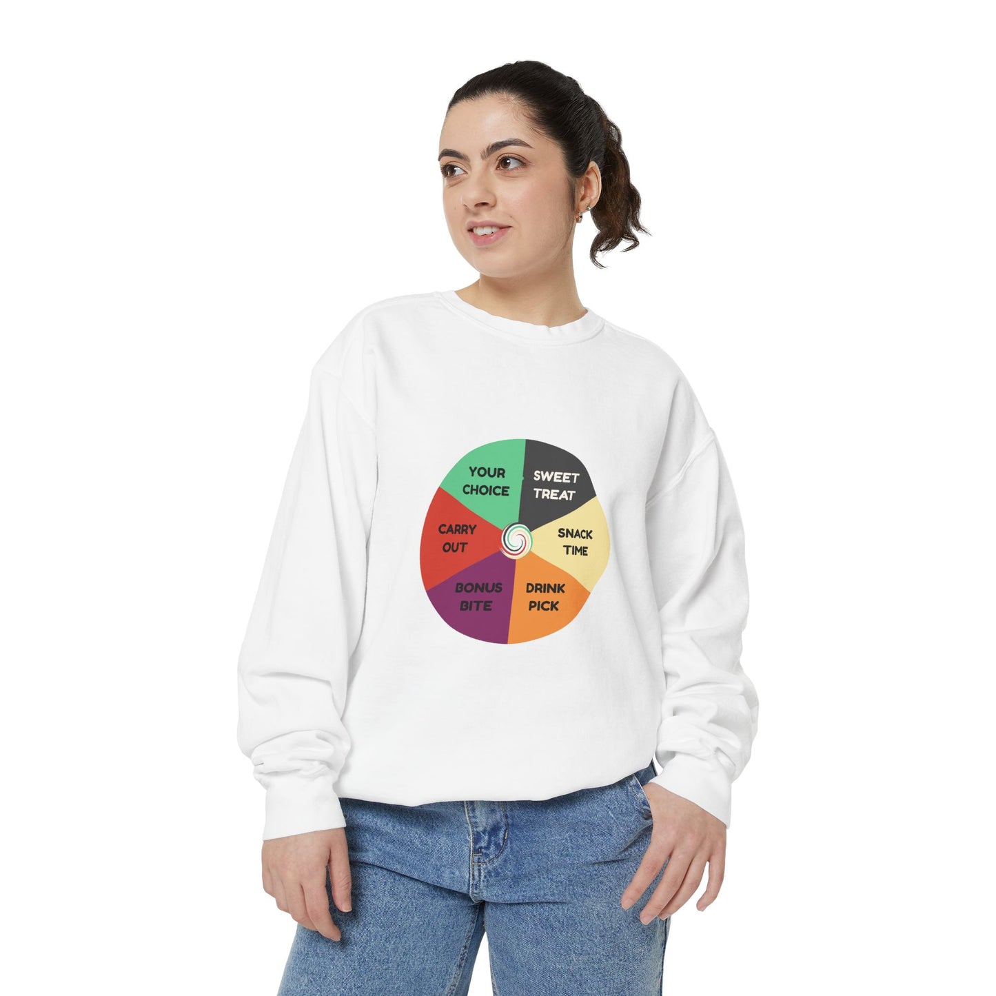 Prize Wheel Sweatshirt — Fun Game Night Graphic Crewneck