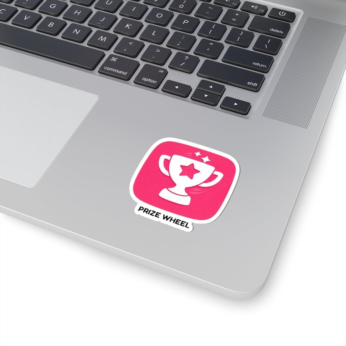 Prize Wheel Sticker — Pink Trophy Kiss-Cut Sticker for Laptops & Planners
